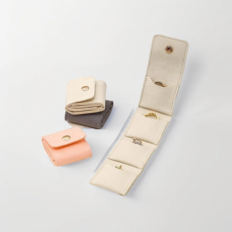 Luxury  Ring Storage Box High-end Portable Jewelry Organizer for Rings Earrings Studs Stylish Compact Jewelry Storage Case