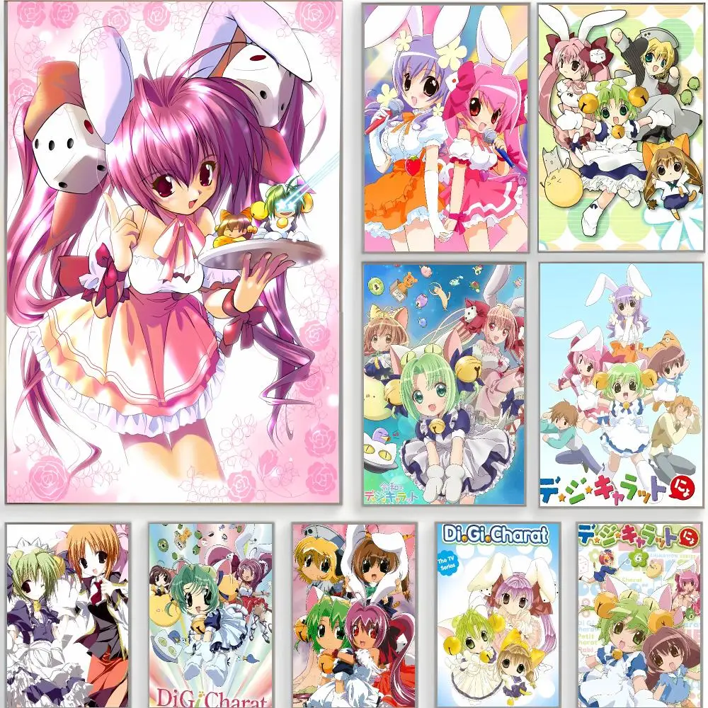 Retro Anime D-Di Gi Charat Poster Classic Wall Art  Home Decor  Peel and Stick Unframed