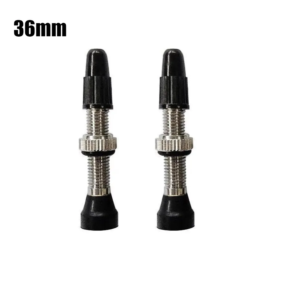 

2 Pcs MTB Bike Tubeless Wheel Valve Stem F/V Presta Removable Metal Core Nipple Valve Cap Rubber Base Mountain Bicycle Parts