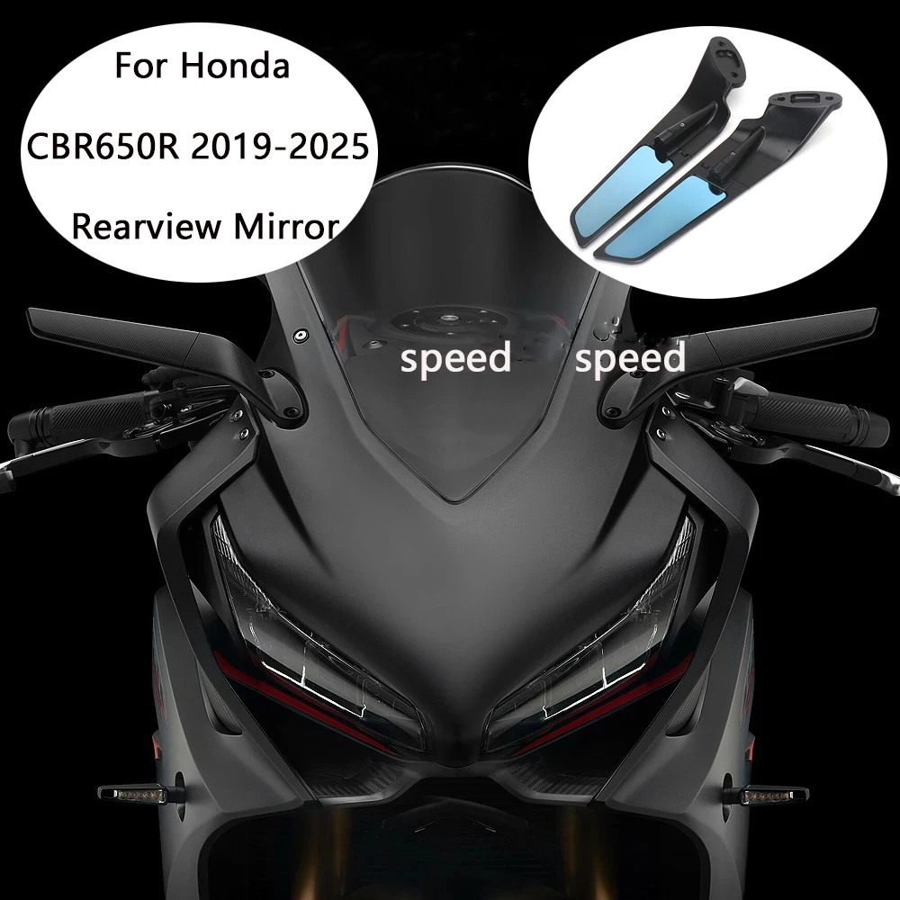 or Honda CBR 650R CBR 650 R CBR650R 2019-2025 Motorcycle Accessories Mirror Wind Wing Adjustable Rotating Rearview Mirror Black