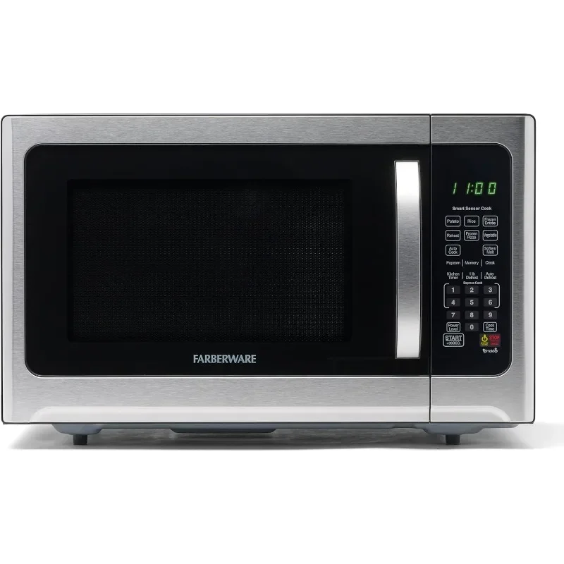 

Countertop Microwave 1100 Watts, 1.2 cu ft - Smart Sensor Microwave Oven With LED Lighting and Child Lock,Stainless Steel