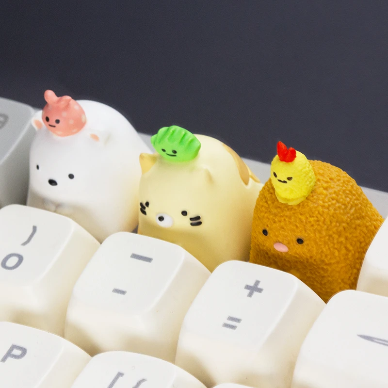 

Original Cute Sumikko Gurashi Personalized Key Cap 1 Pc. Resin Layered Drip Design Keycaps for Mechanical Keyboard Accessories