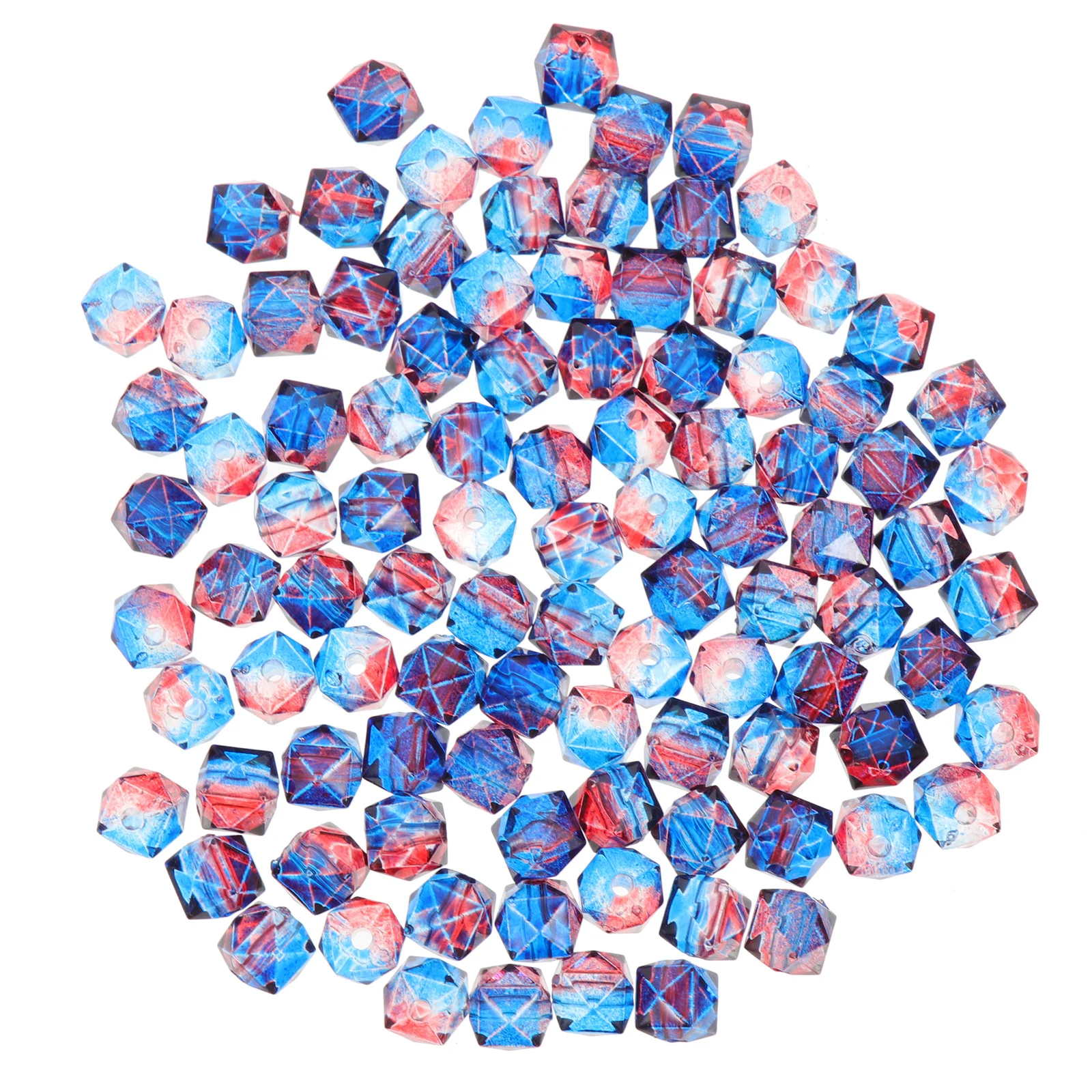 

200pcs Double Color Painted Beads Acrylic Diy Jewelry Making Necklace Bracelet Hair Accessory Loose Beads For Craft Decoration