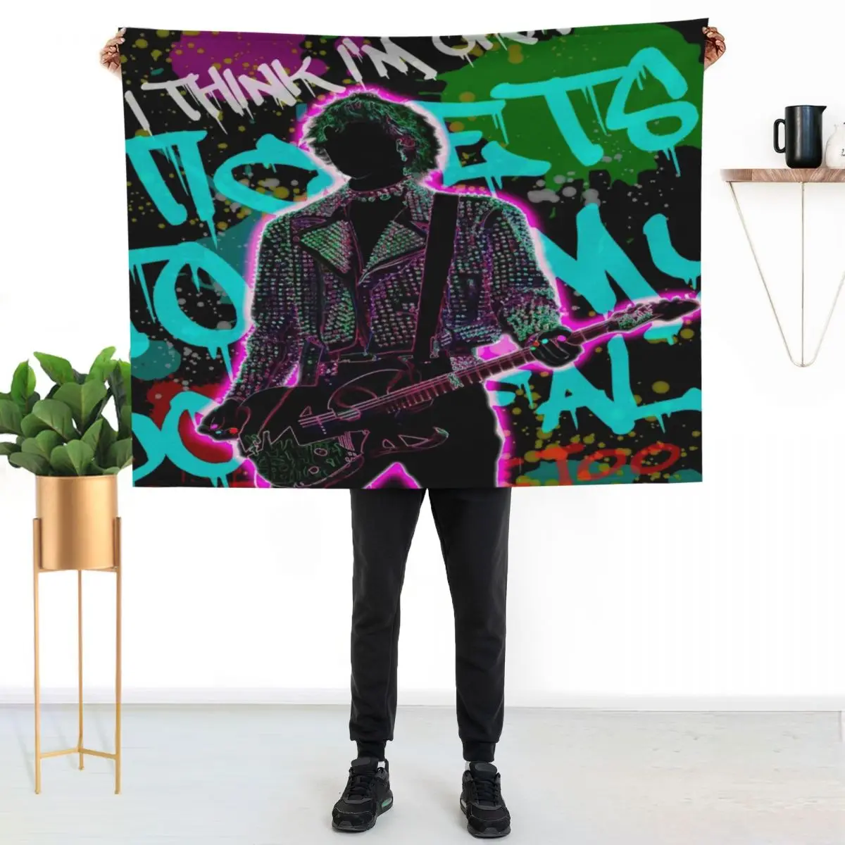 

MGK Illustration Throw Blanket Travel Size Cozy Blanket for Plane Train