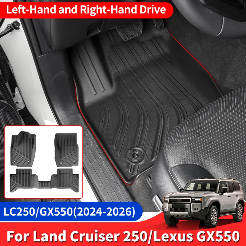 

For Toyota Land Cruiser Prado LC250 250 Lexus 550 2024 2025 All-Weather Eco-Friendly TPE Mats Set Waterproof Interior Protection