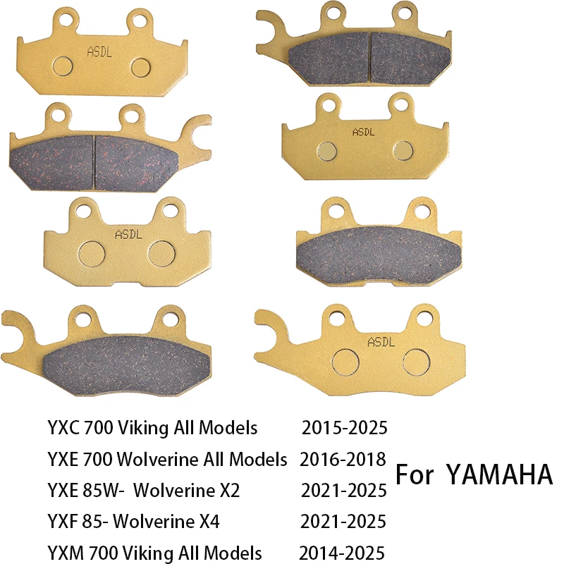 Motorcycle Front Rear Brake Pad for YAMAHA YXC YXE YXM 700 85W- 85- YXC700 YXE700 YXE85W- YXF85- YXM700 Wolverine X2 X4