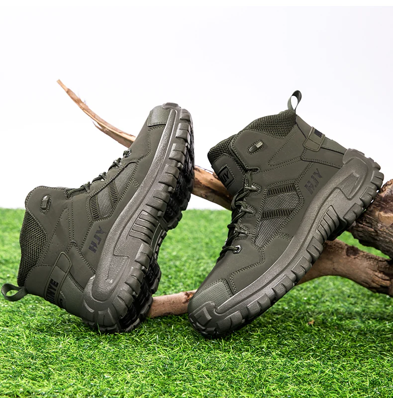Neue Herren-Taktikstiefel in Übergrößen 39-46, Rutschfeste Outdoor-Wanderschuhe, Verschleißfeste Trekking-Knöchelstiefel – Detail 13