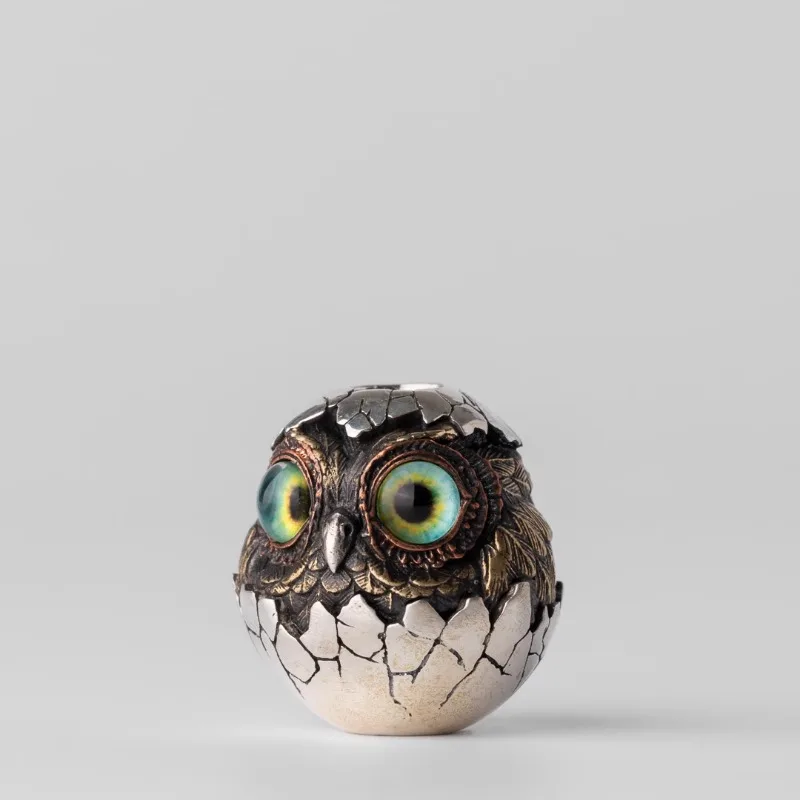 Leyang Gufo a guscio d'uovo Ciondolo EDC Zaino fai da te Ciondolo chiave Giocattolo da esterno portatile in metallo con punta delle dita