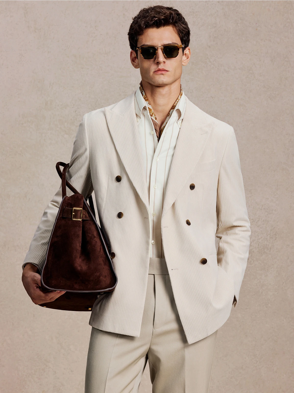 Men's Wrinkle Resistant Corduroy Suit – Easy Care White Blazer for Fall Winter, Old Money Style Premium Casual Suit Jacket
