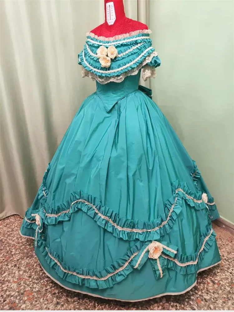 Disfraz de la guerra Civil victoriana de la década de 1860, vestido de princesa Vintage de Bella del Sur, vestido de fiesta de boda histórico