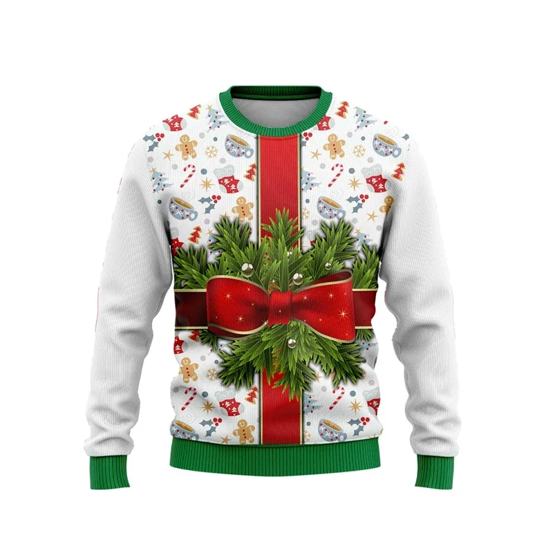 

2025 New Christmas Ugly 3D Printed Women's Sweater Christmas Decoration Neutral Sportswear Fun Gift Boys Sweater Top