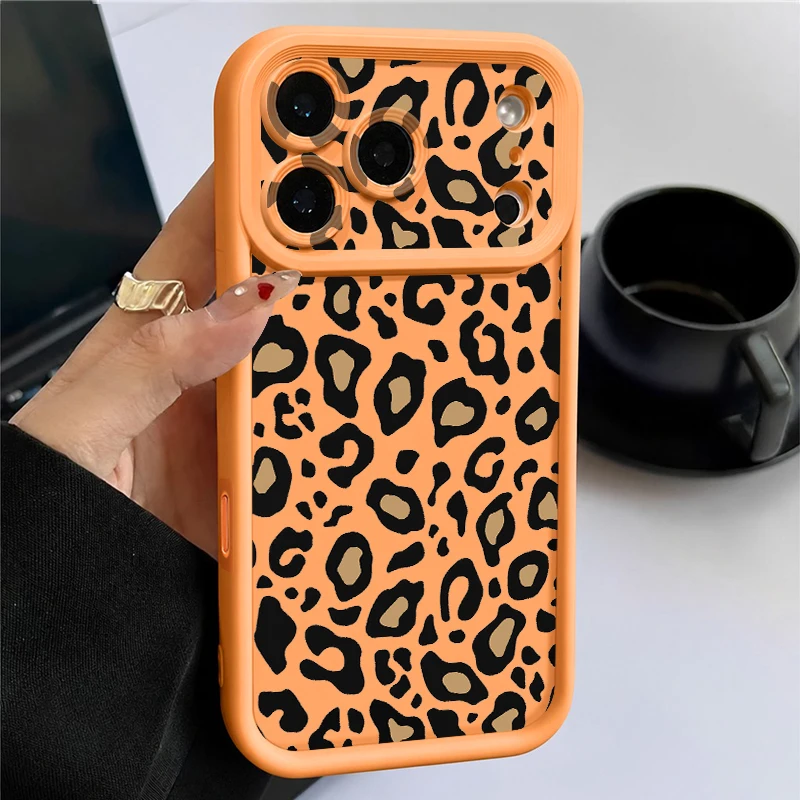Funda con Estampado de Leopardo para iPhone 16 Pro Max, Cubierta de Teléfono con Borde Resistente a Golpes, para iPhone 14 15 Pro Max 13 12 11 16e 17 17e 2