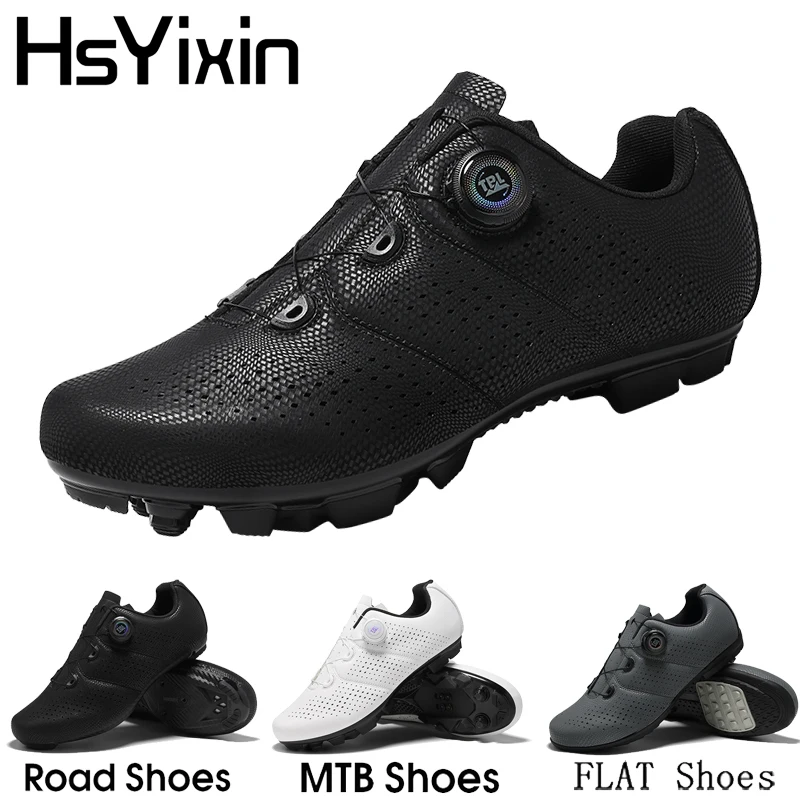 

Профессиональные велотуфли HsYixin для шоссейных велосипедов с самоблокирующимися шипами, легкие, дышащие, для мужчин и женщин, плоские, для MTB, нескользящие, размер S