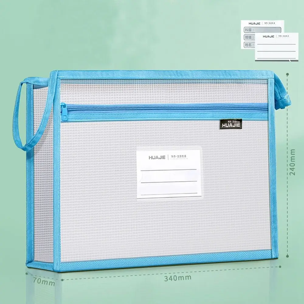 Borsa a marsupio con cerniera in rete EVA Borsa per documenti trasparente di grande capacità a doppio strato Borsa per archiviazione dati trasparente A4