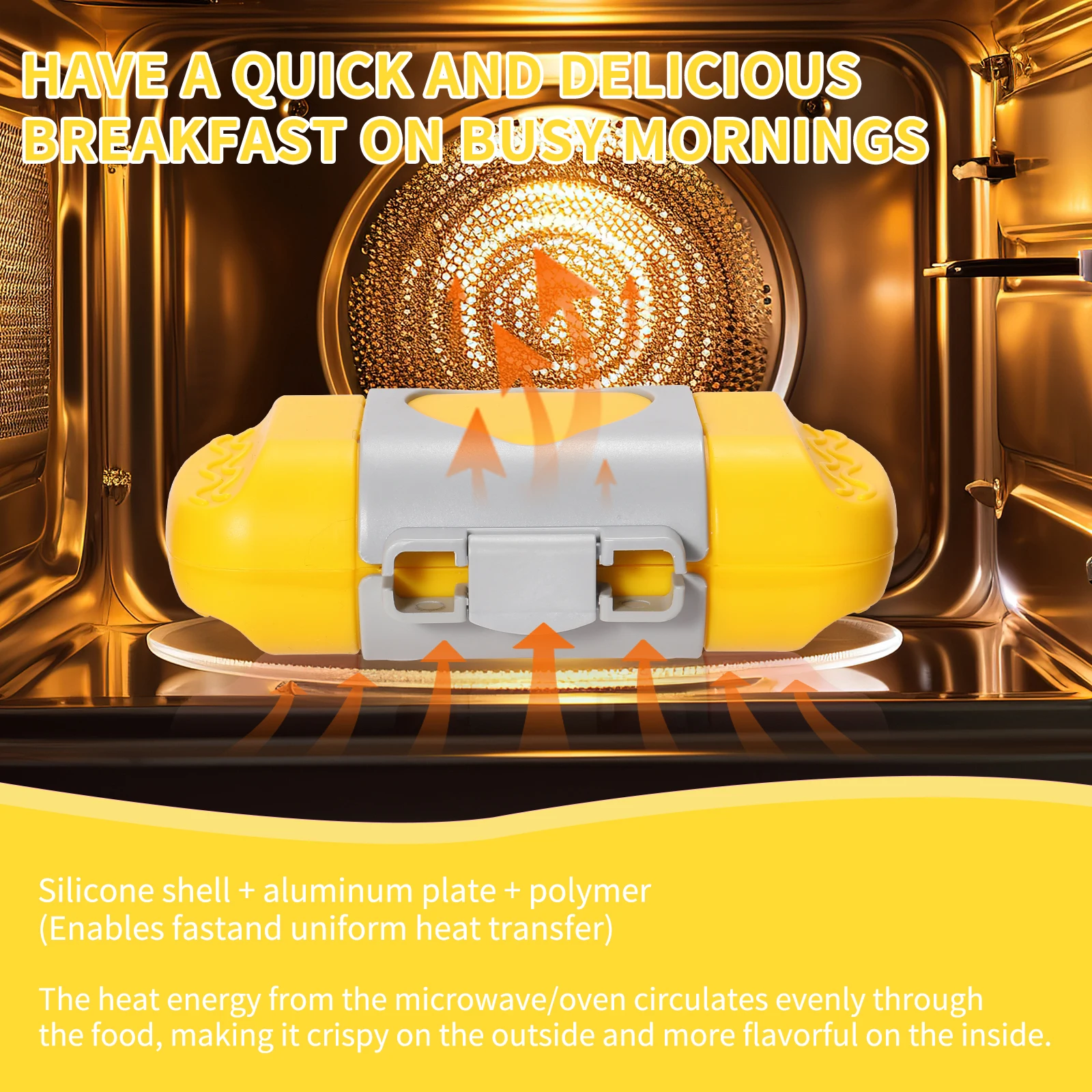 آلة الإفطار ساندويتش الميكروويف، تصميم مدمج، يمكن أن تصنع السندويشات، نخب الإفطار، الكلاب الساخنة - بما في ذلك كتب الوصفات #3