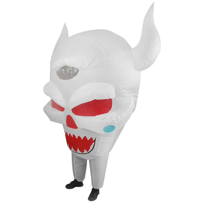 White Ghost Inflatable Costume for Adults Halloween Cosplay Dress Up Carnival Festival Outfits Stage Party Clothes Scary Men