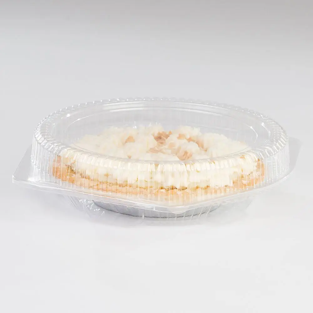 

10 Clear OPS Plastic Pie Container with Hinged Locking Lid and Shallow Dome Hood, 100 per Case