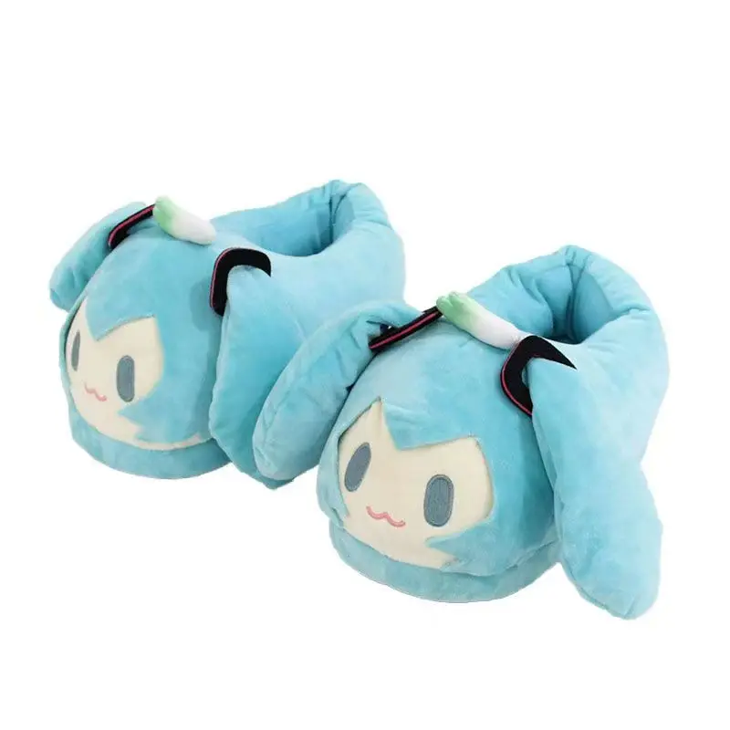 Y2K Anime Kawaii Hatsune Miku Cartoon Slippers Peripheral Home Floor Shoes for Girls Warm Cotton Shoes Slippers Girl's Gifts