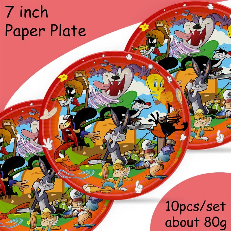 Looney tunes decoración de cumpleaños ángulo vajilla desechable taza plato mantel baby shower niños niñas niño suministros de fiesta