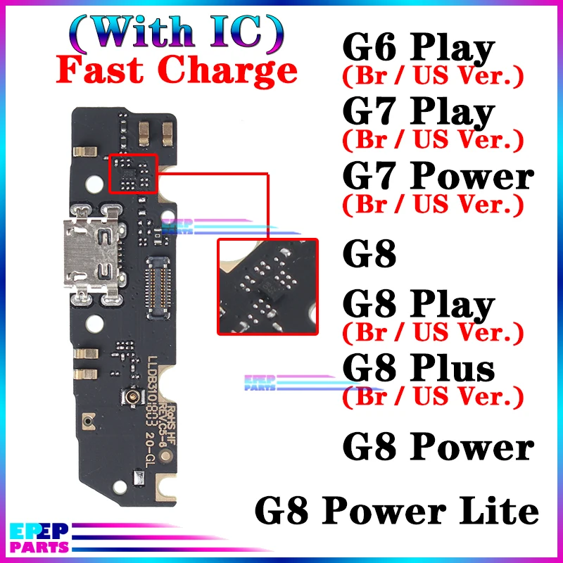 

Usb Dock Charger for Motorola Moto G6 G7 G8 Power Plus Play Lite Us Brazil Version Charging Board Module Flex Connector Ports