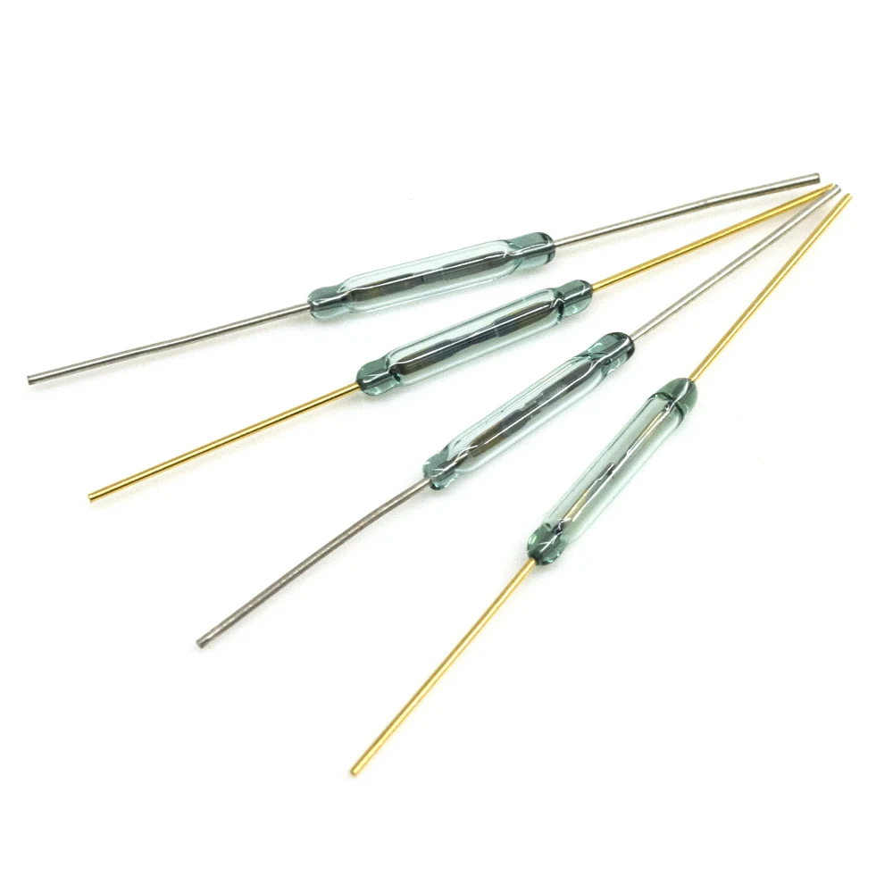 

50 шт., китайская фабрика, 10 мм, мини-размер, герконовый датчик, 2 контакта, герконовый переключатель, золотой штифт