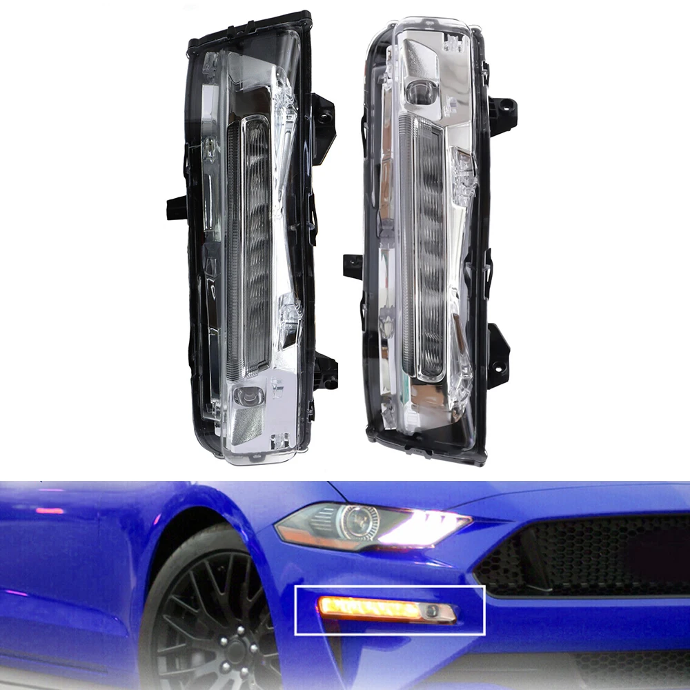 

For Ford Mustang 2018 2019 2020 US Version LED Car Front Bumper Fog Light Fog Lamp DRL Daytime Running Lights Turn Signal Light