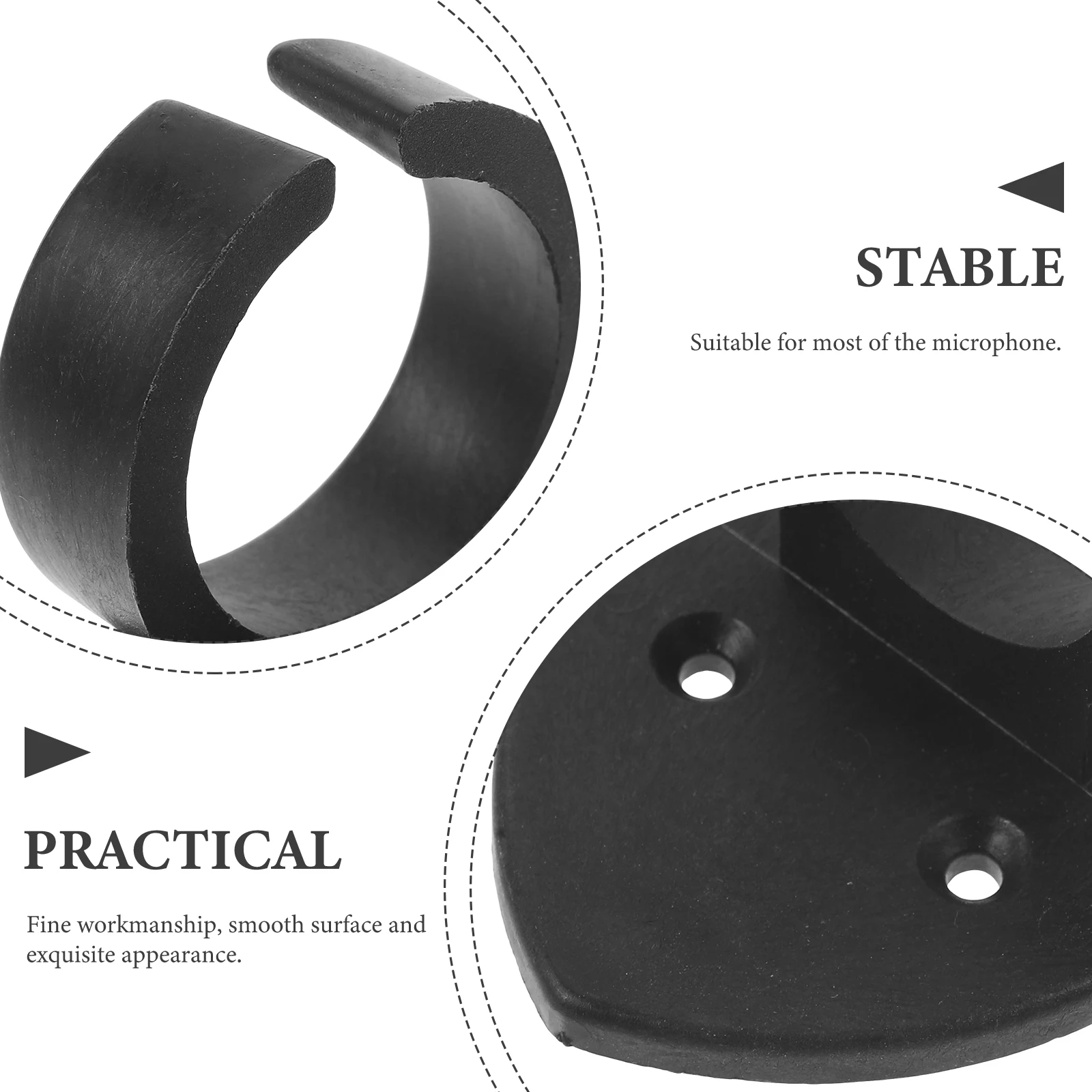 

3 Pcs Heart-shaped Microphone Wireless Microphones Adhesive Clip Mount Stand Support Abs Plastic Holder Lifter