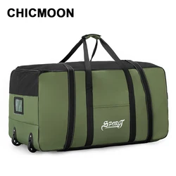 Unisex Rodas Saco De Viagem, Universal Dobrável Sacos de Bagagem com Rodas, Grande Capacidade, Porta-bagagens impermeável, Bolsa