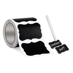 Wavy Shape Chalkboard Labels ,Erasable Reusable Rectangle Blackboard Stickers With 1 Liquid Chalk Pen,150 Pieces