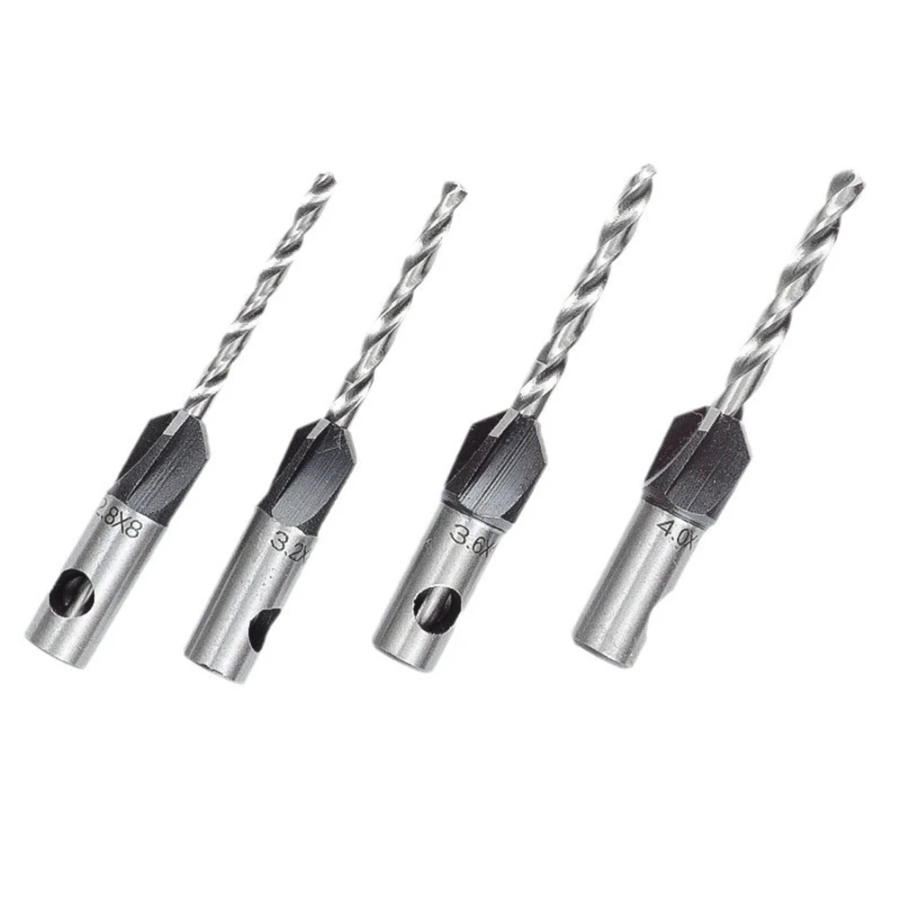 1Pc Woodworking Limit Four Edge Countersink Bit Alloy Head Cone-Hole Drill Adjustable Depth Step Drill Hidden Screw Countersink