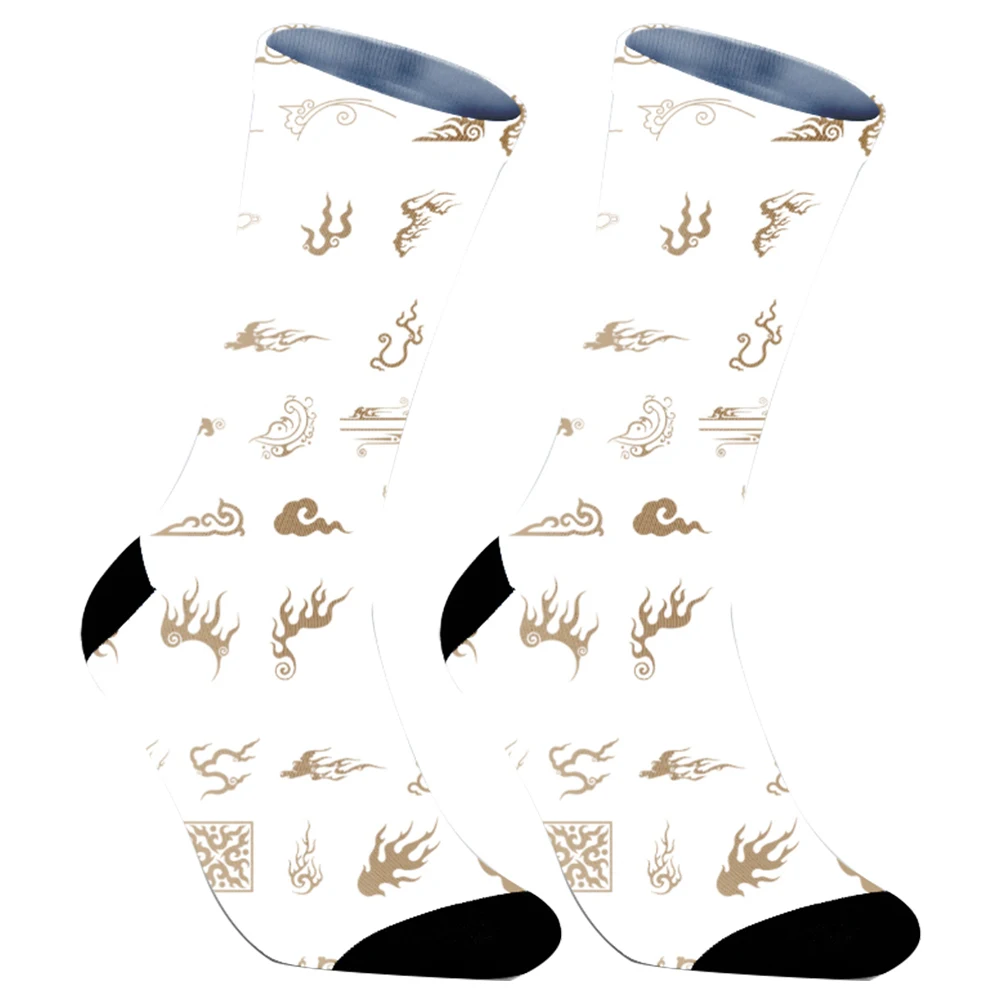 Casual Street Style Socks For Outdoor Wearing All Seasons Socks 2024 New Cartoon Guitar Print Crew Breathable Comfortable Socks