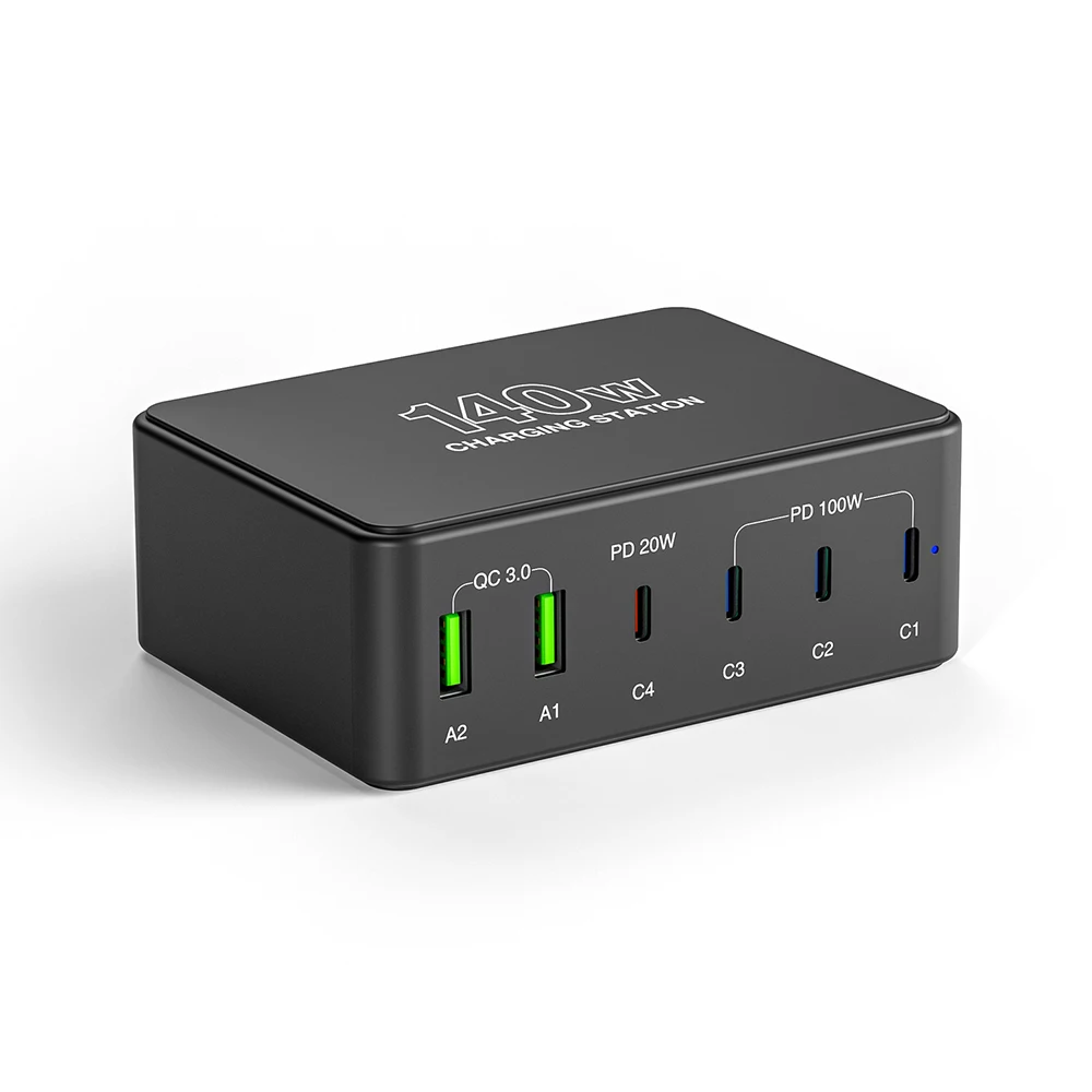 

140W Multi USB PD 100W Fast GaN Charger 6-Port USB-C Charging Station QC3.0 PD3.0 PPS SCP AFC For Iphone 14 13 Samsung Phone Lap