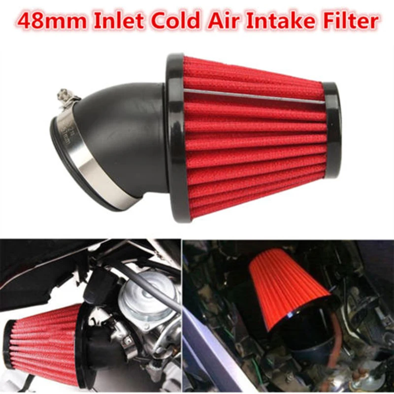 48mm Universal Motorcycle  Cold Air Inlet Intake Tapered Filter Cleaner