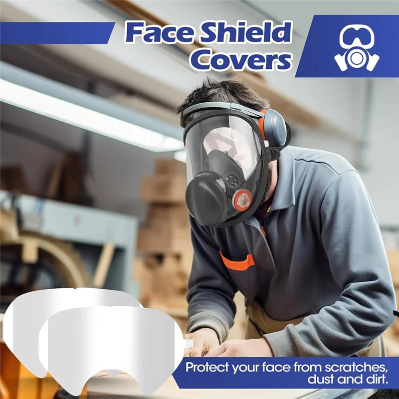 

AS60-10 Pack Peel Off Lens Cover Protective Cover For 6800 Mask Protective Cover Full Facepiece Respirator