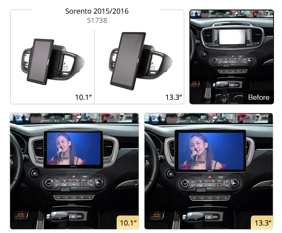 TS10 Android10.0 Ownice Car Radio Auto for Kia Sorento 2015/2016 with 13.3'' 7862 No DVD support USB Quick Charge Nano 1920*1080