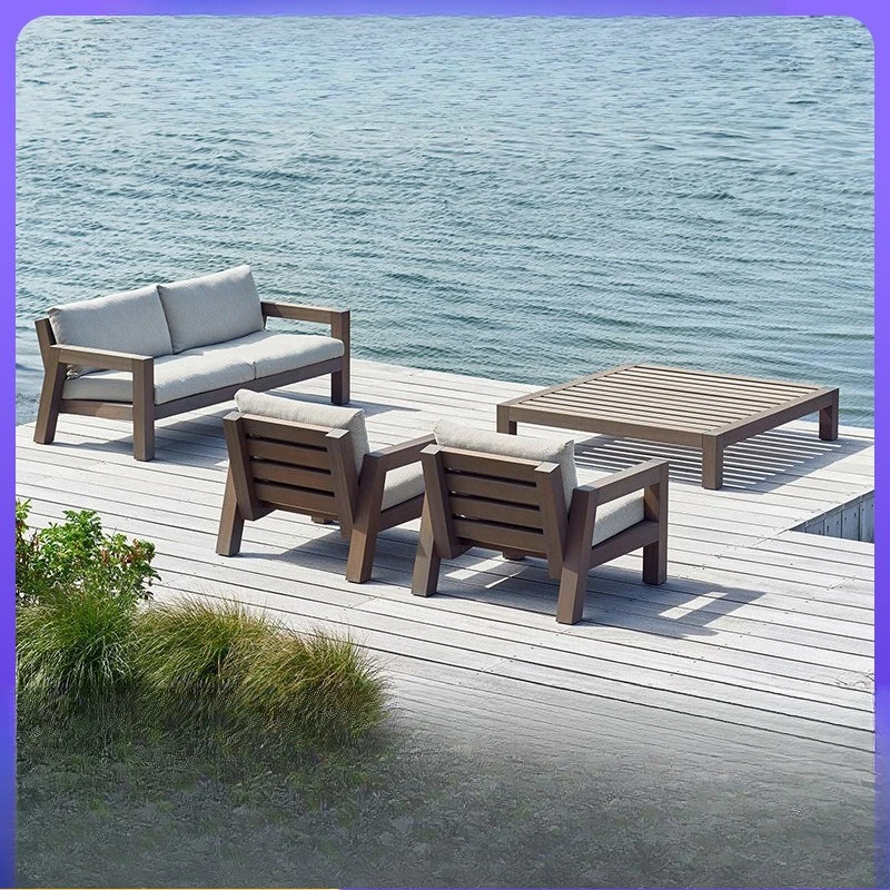 

Customizable Teak Rattan Sofa