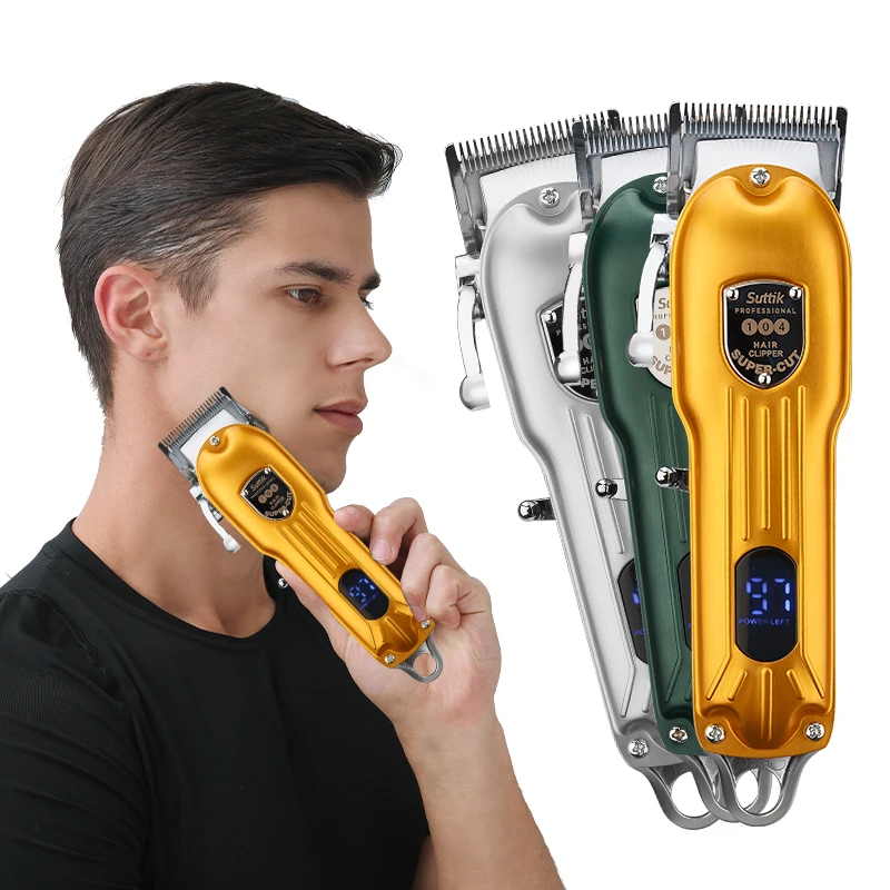 Resuxi JM104 Wholesale Gold Cutting Machines Washable machine head Electric Professional hair clippers for men cordless