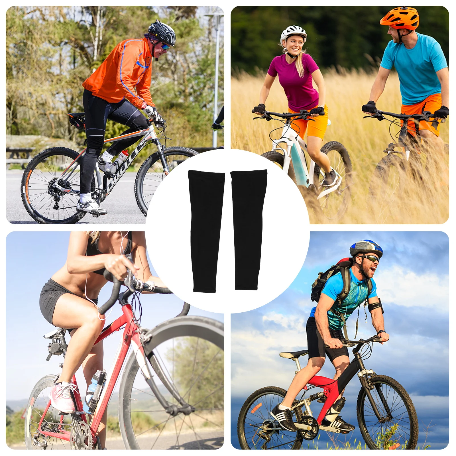 

1 Pair Cycling Leg Sleeves Thermal Windproof Warm Compression Full Covers For Riding Running Sports Training