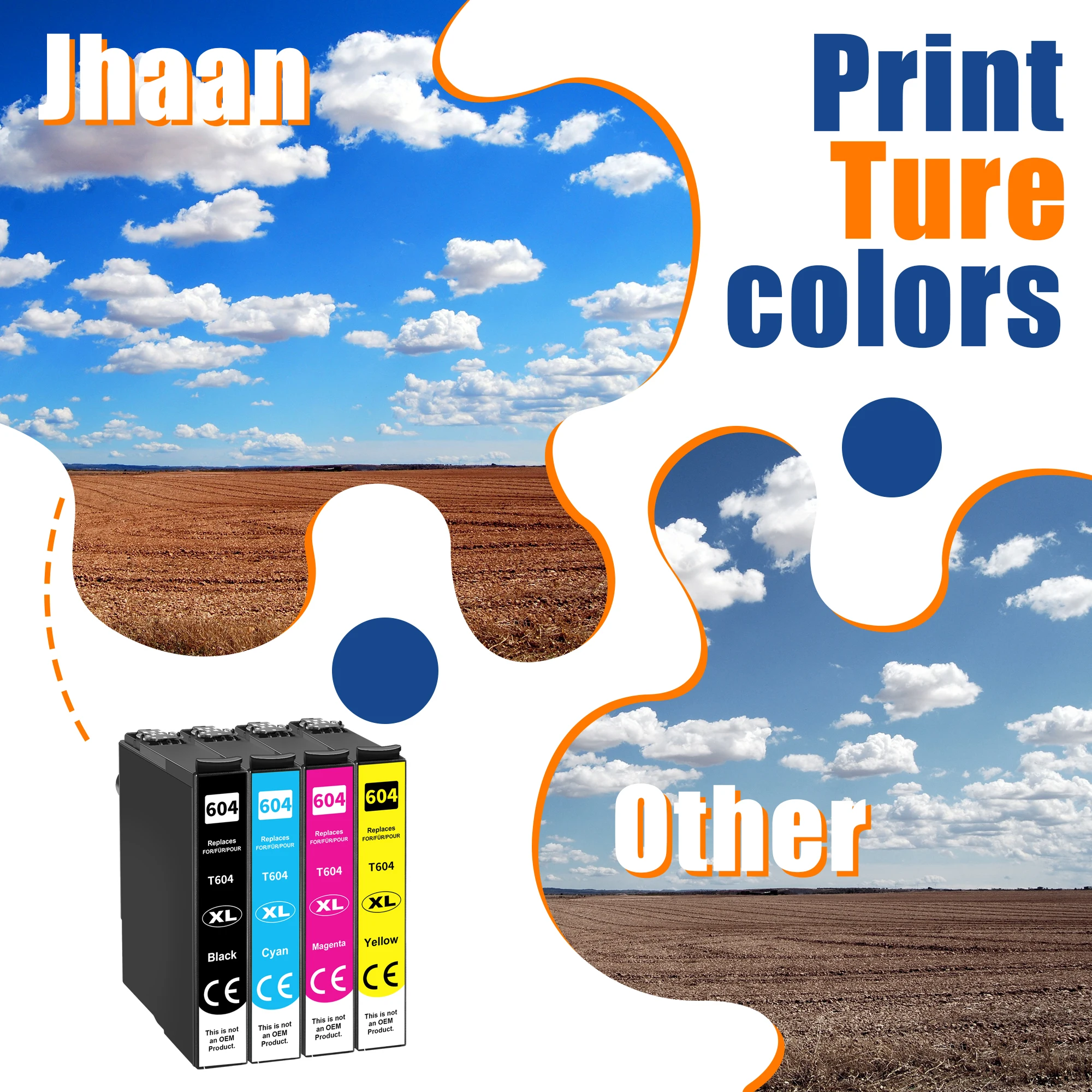 خراطيش طابعة Jhaan 604XL متوافقة مع خراطيش Epson 604 604XL للتعبير المنزلي XP-4200 XP-3200 XP-3205 XP-2200