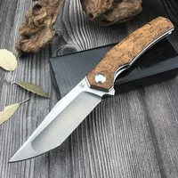 D2 Blade Bearing Flipper Folding Pocket Knife Russian Style Hunting Camping Knives Wooden Handle Outdoor Survival Tactical Tool