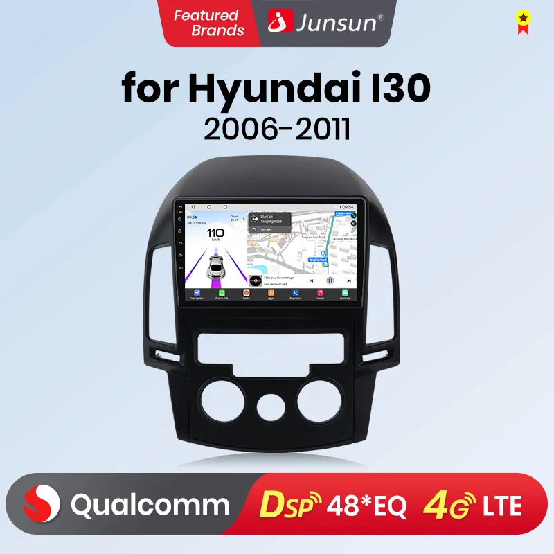 Junsun Qualcomm chip 8-Core Android13 Autoradio per Hyundai I30 2006 - 2011 CarPlay Autoradio Stereo