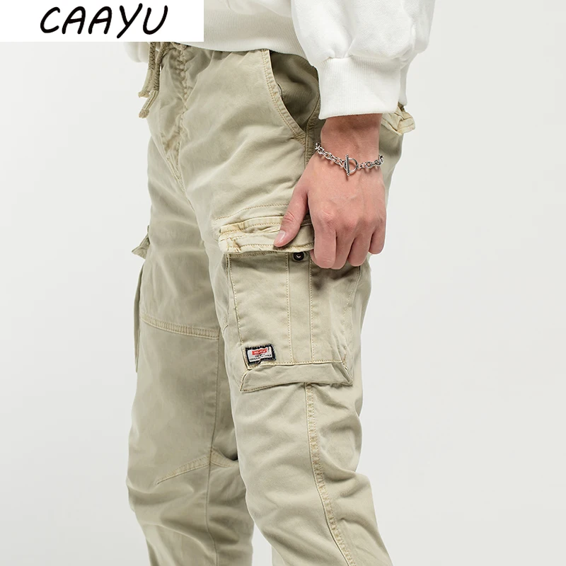 CAAYU – pantalon Cargo élastique à poches multiples pour homme, militaire, jogging en plein air, grande taille, mode tactique