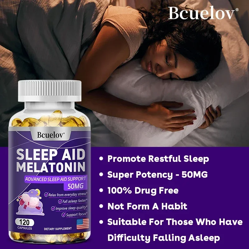 Sleep Advanced Melatonin, A Triple Action Formula That Calms The Mind and Helps You Fall Asleep Faster and Sleep Longer 50 Mg