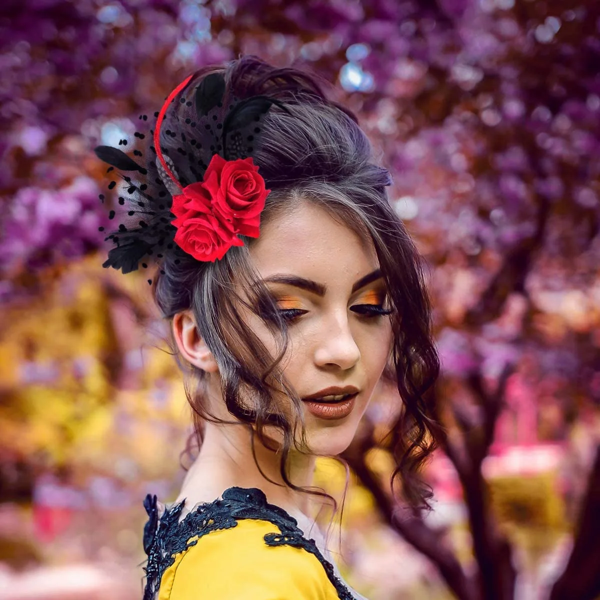 

Rose Hair Clip Bridal Accessories Red Flower Women Clips Wedding Gorgeous Prom Pageants Garden Hairstyle Decorations
