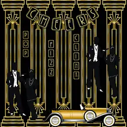 1920s Gatsby Theme Backdrop for Harlem Nights Murder Mystery Birthday Party Decor 20's Gangster 20s Column Wedding Background