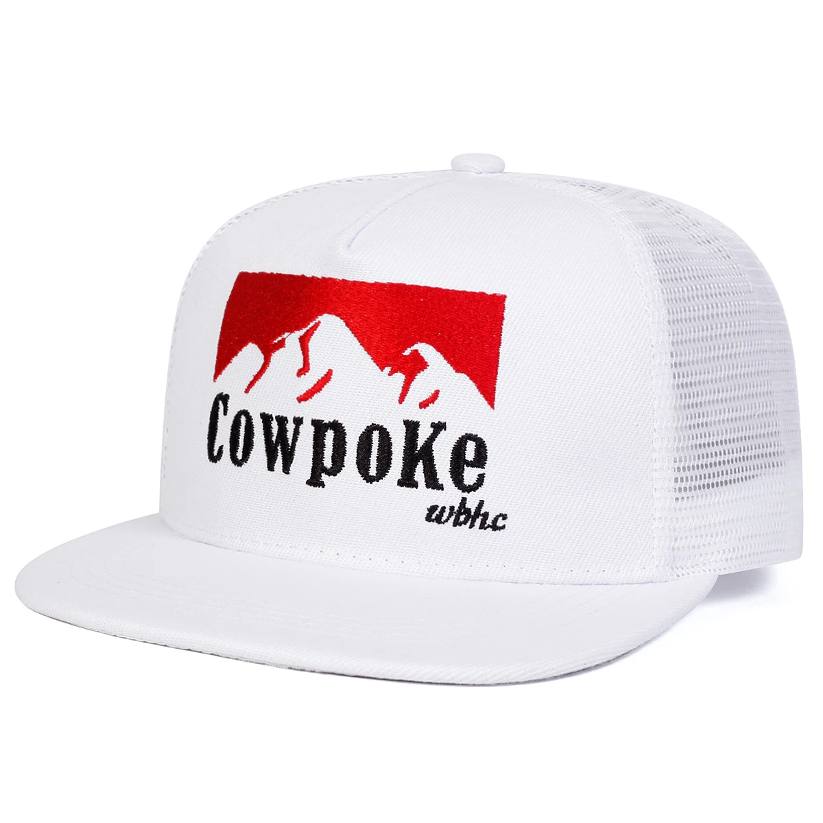 Cappelli a rete hip-hop con ricamo a lettera COWPOKE unisex Cappelli da baseball casual regolabili per esterni primavera estate Cappello per protezione solare