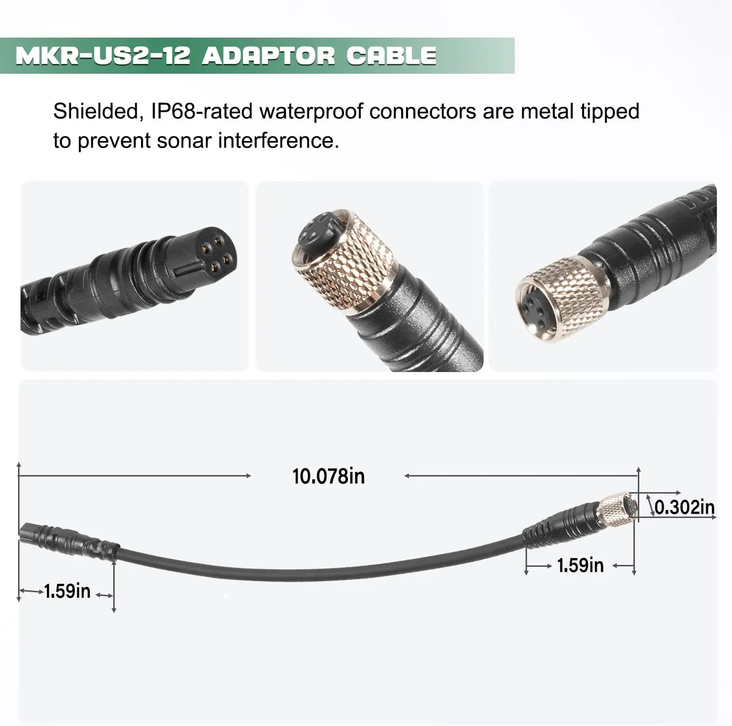 MX 1852072 ‎ MKR-US2-12 uniwersalny Sonar 2 kabel Adapter kompatybilny z Garmin Echo, echoMAP, echoMAP, estriker serii echosonda