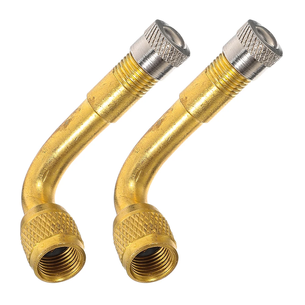 

2Pcs Universal Tire Valve Extender Brass 90Deg Valve Stem Adapter for Bike Motorcycle Car Trailer Stroller Air Pressure