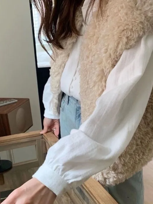 سترة نسائية أنيقة أنيقة من Jaet وصلت حديثًا للشتاء مقاس لطيف على شكل دائرة من الفرو كورية من البوليستر