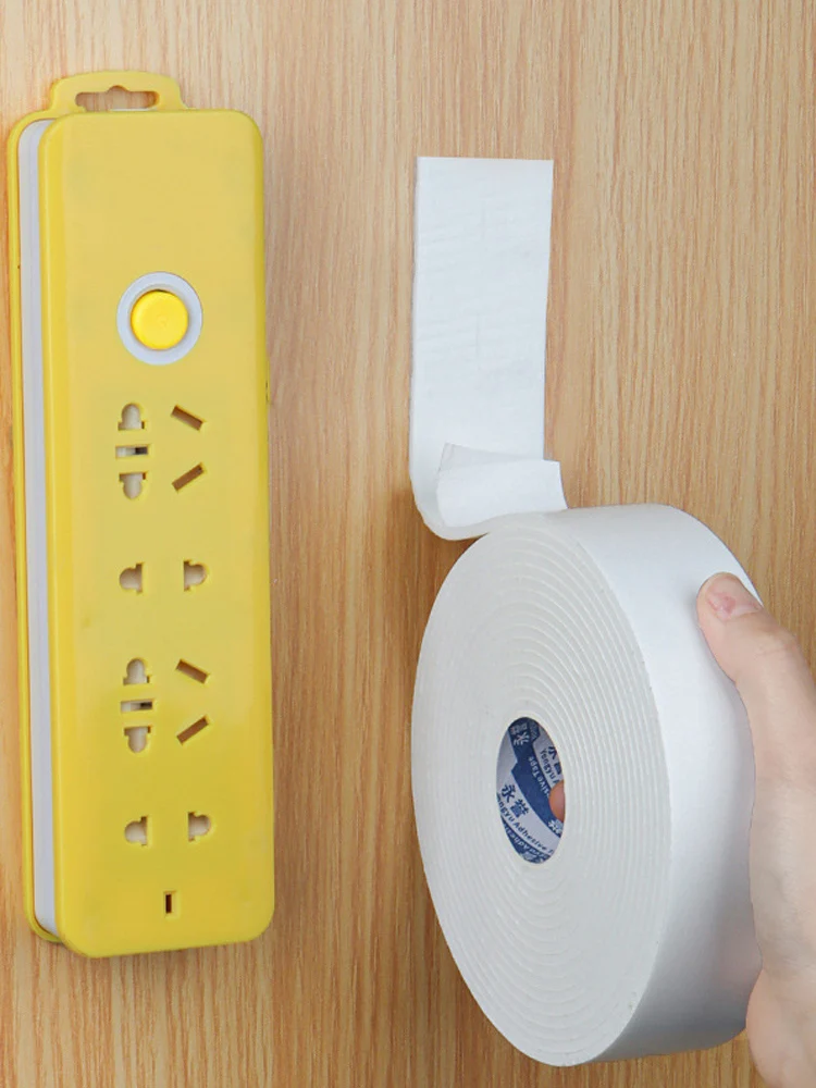 Fita adesiva dupla face de espuma forte, amortecedor branco, vedação de porta e janela, tapete fixo, decoração de parede, instalação, interior do carro